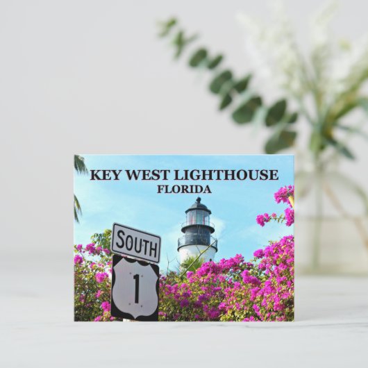 Clé West Lighthouse, Floride Carte postale (Debout devant)