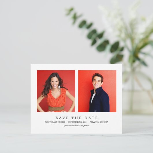 CLEAN 2 Photos Enregistrer La Date Carte Postale (Debout devant)