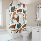 Clean Abstract Boho Pattern | Modern Minimal Douchegordijn (In situ)