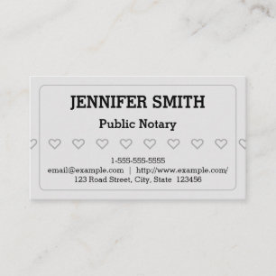 Clean and Basic Public Notary Business Card Visitekaartje