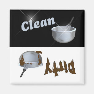 Clean and Dirty Kitchen Bowl Dishwasher Magnet Magneet