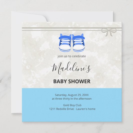 Clean Baby Shower Invitation – Customizable  Save The Date (Voorkant)