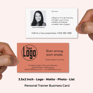 Clean Benaderbare Logo Afbeelding Personal Trainer Visitekaartje