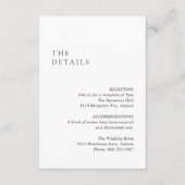 Clean Black and White Modern Wedding Informatiekaartje (Voorkant)