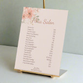Clean Blush Pink Waterverf Flower Salon Service Reclamebord Met Voetstuk