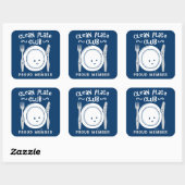 Clean Bord Club Vierkante Sticker (Vel)