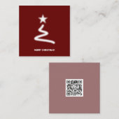 Clean Bordeaux Corporate QR Code - Kerstboom Notitiekaartje (Voorkant / Achterkant)