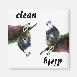 Clean Burro of Dirty Donkey Dishwasher Magnet Magneet