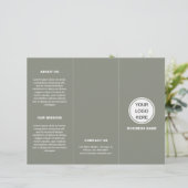 Clean Business Logo Sage Green Trifold Brochure (Staand voorkant)