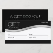 Clean Business Zwarte en Zilveren Golf Cadeaubon (Voorkant / Achterkant)