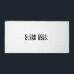 Clean Code Clean Mind Minimalist Tech Desk Mat<br><div class="desc">Define your mental architecture. This premium,  expansive desk mat provides a high-contrast visual anchor,  reminding the lead operator that structured input leads to clear execution.</div>