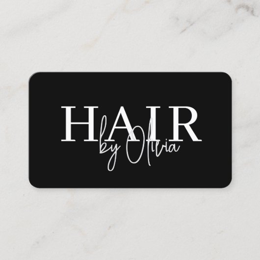 Clean Contemporary Hairdresser QR Code Visitekaartje (Voorkant)