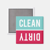 Clean Dirty Aqua Blue en Cherry Red Dishwasmachine Magneet (Voorkant / Achterkant)