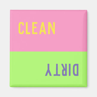 Clean Dirty Colorblock Dishwaser Magnet Magneet