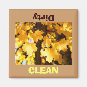Clean Dirty Dish Washer magnet Golden Autumn Magneet