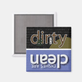 Clean Dirty Dishwaser Magnet Magneet (Voorkant / Achterkant)