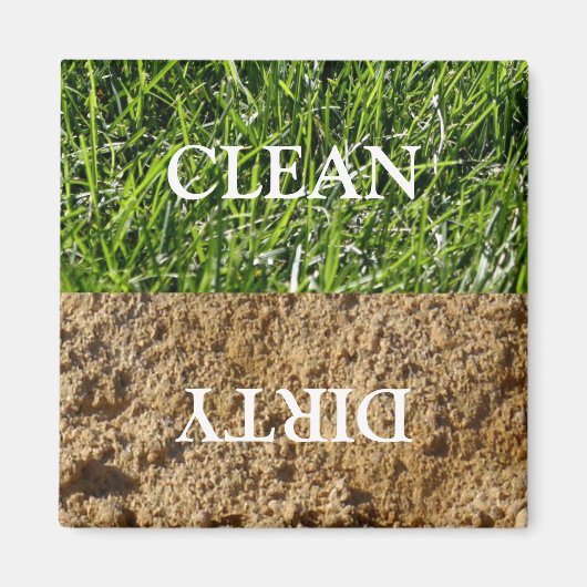 Clean Dirty Dishwaser Magnet Magneet (Voorkant)