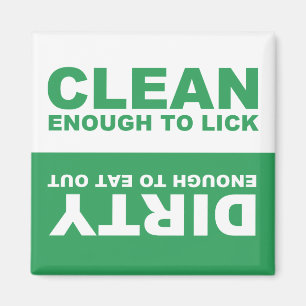 Clean Dirty Dishwasher magnet (groen) Magneet