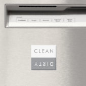 Clean Dirty Dishwasher Magnet in Grey and White Magneet (Insitu (Vaatwasser))