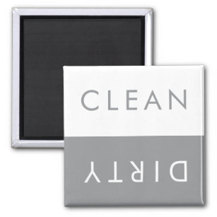 Clean Dirty Dishwasher Magnet in Grey and White Magneet