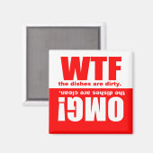 Clean Dirty Dishwasher magnet Magneet (Voorkant / Achterkant)