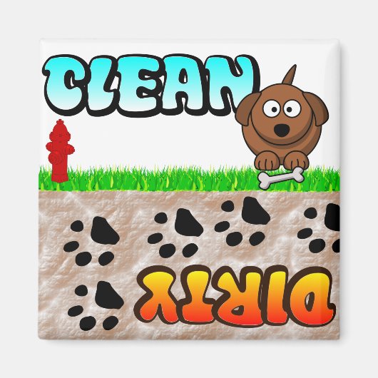 Clean Dirty Dishwasher magnet Magneet (Voorkant)
