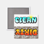 Clean Dirty Dishwasher magnet Magneet (Voorkant / Achterkant)