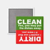 Clean Dirty Dishwasher magnet Magneet (Voorkant / Achterkant)
