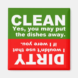 Clean Dirty Dishwasher magnet Magneet
