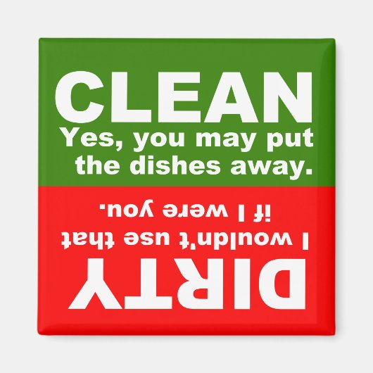 Clean Dirty Dishwasher magnet Magneet (Voorkant)