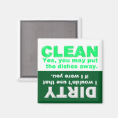 Clean Dirty Dishwasher magnet Magneet (Voorkant / Achterkant)