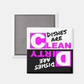Clean Dirty Dishwasher magnet Magneet (Voorkant / Achterkant)
