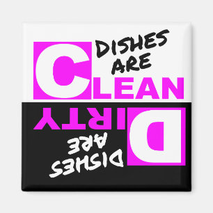 Clean Dirty Dishwasher magnet Magneet