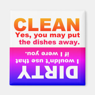Clean Dirty Dishwasher magnet Magneet