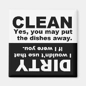 Clean Dirty Dishwasher magnet Magneet (Voorkant)