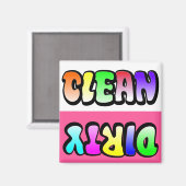 Clean Dirty Dishwasher magnet Magneet (Voorkant / Achterkant)