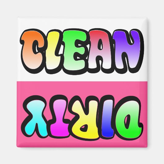 Clean Dirty Dishwasher magnet Magneet (Voorkant)