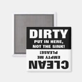 Clean Dirty Dishwasher magnet Magneet (Voorkant / Achterkant)