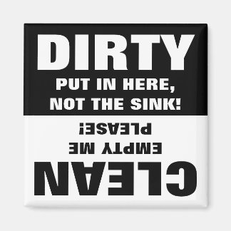 Clean Dirty Dishwasher magnet Magneet