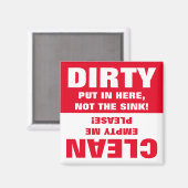 Clean Dirty Dishwasher magnet Magneet (Voorkant / Achterkant)