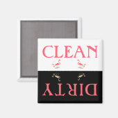 Clean Dirty Flamingo Dishwasmachine Magneet (Voorkant / Achterkant)