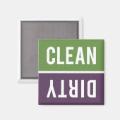 Clean Dirty Green en Paarse wasmachine Magneet (Voorkant / Achterkant)