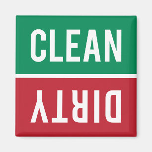 Clean Dirty Green White en Red Dishwasmachine Magneet
