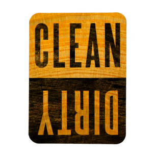 Clean Dirty Letterpress Cypress Dishwaser Magnet Magneet