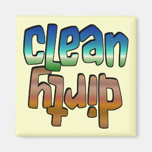 Clean Dirty Magnet Blue Brown, u verandert de acht Magneet