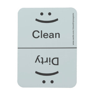 Clean Dirty Magnet - Grijs - (Smile/Frown) Magneet
