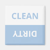 Clean Dirty Pastel Blue White Funny Kitchen Magnet Magneet (Voorkant)