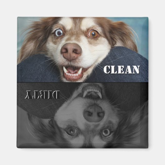 Clean Dirty Puppy Dishwasmachine Magnet Magneet (Voorkant)