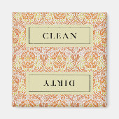 CLEAN DIRTY Sinaasappel Bloemen Afwasmachine Magneet (Voorkant)