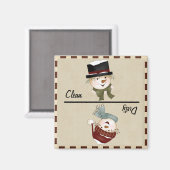 Clean/Dirty Snowmen Magnet Magneet (Voorkant / Achterkant)